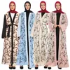 Etniska kläder Dubai Women Muslim Abaya Open Cardigan Brodery Kaftan Vintage Loose Prayer Dresses Elegant Party Kimono Arab Jilbab Robe