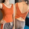 Summer Women's Sports Vest With Chest Pad Ide Base Beautiful Back Sling Net Celebrity Style Outer Wear Tank Top W220422