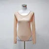 Nude Transparent Sexy Bodysuit Frauen Strampler Figurbetonter Overall Langarm Weiß Mesh Bodysuit Sheer Durchsichtig O Neck Bodysuits 220801