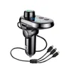 FM nadajnik Pomocniczy Modulator Bluetooth Darmowe Zestaw samochodowy Audio MP3 Player z 3 interfejsami Szybka ładowarka 3.1a