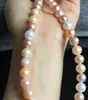 Ketten Wunderschöne 9-10 mm Südsee rund mehrfarbige Perlenkette 18inchchains