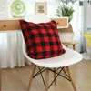 2022 Christmas Red And Black Plaid Cloth Pillowcase Square Pillow Cover Pillowcases Polyester Throw Pillow Case Geometric