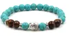 Fashion Strons en pierre naturelle Turquoise Bouddha Bracelet Bracelet Elastic SE5J