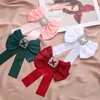 Handmade Big Ribbon Bowknot Brooch Rhinestone Cloth Bow Necktie Fashion Shirt Luxulry Brooches for Women Clothes Accessories