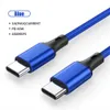 Snabbladdningskablar 1m 15m 2m 3m Typec Micro Flätlegering PD USB -kabel för Samsung S10 S20 S21 Obs 20 HTC LG1536616