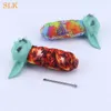 pattern style mini water pipes baby hand pipe glass oil burner with glass bowl silicone bongs silicone smoking pipes for smoking tobacco dry herb