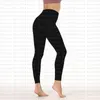 LU-32 Yoga Outfits Solid Color Women yoga pants High Waist Sports Gym Wear Leggings Elastic Fitness Lady Overall Full Tights Workout Yoga Outfits pants