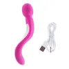 USB şarj edilebilir eşcinsel vajina vibratör 2 in 1 klitoris stimülatör lezbiyen mastürbasyon orgazm yapay penis anal meme masajı seksi oyuncaklar için