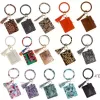 DHL sac portefeuille imprimé léopard Bracelet en cuir porte-clés carte de crédit portefeuille Bracelet glands porte-clés sac à main dame accessoires