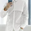 Mode chemise revers à manches longues couleur unie Streetwear coréen décontracté chemises irrégulières hommes loisirs Camisas S5XL INCERUN 220805