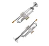 Trompette Bb de haute qualité, laque or plaqué argent, trompette en laiton, Instrument Composite