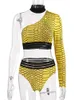 2 pièces ensemble court femmes une épaule jaune épaules nues crop top shorts boho été survêtement costumes natation plage ensembles tenue 220423