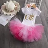 Księżniczka jednorożca sukienka dla dziewcząt 1 rok Baby Girl Birthday Cake Smast Strable Sukienki 12M Vestidos Infantil 1172 E3