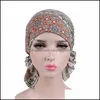 Beanie/skl caps hattar hattar halsdukar handskar modetillbehör 2021 ny tryckkvinna turban hatt mjuk elastiska blommor dam muslim huvudbonad w