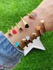 Bracelet 4pcs 2022 Mode Plaqué Or Arrivée Simple Émail Coloré Coeur Poignets Bracelets Réglables Pour Femmes GirlsBangle Inte22