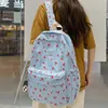 Borsa da scuola con stampa alla moda da donna Zaino da college per laptop femminile Borsa da donna Kawaii Fashion New Girl Cherry Floral