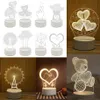 Romantic Love 3D Acrylic Led Lamp for Home Children's Night Light Table Lamps Birthday Party Decor Valentine's Day Bedside Lamp