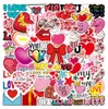 Confezione da 50 adesivi in PVC impermeabile per gli amanti di Happy Valentine's Day per frigorifero, auto, valigia, laptop, notebook, tazza, telefono, scrivania, bicicletta, skateboard.