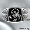 Wedding Rings Men's Exquisite Pattern Embossed Scorpion Shape Ring Party Birthday Gift Jewelry WholesaleWedding