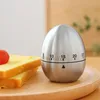 Oeuf Pomme Forme Minuterie De Cuisine De Bureau En Acier Inoxydable Minuteries Mécaniques 60 Minutes Compte À Rebours Alarme Comptage Gestionnaire De Temps De Cuisson ZL0799 La plus haute qualité