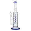 재고 있음 유리 봉 물 파이프 Hookahs Heady Bong 오일 버너 팹 에그 디스크 블루 핑크 튜브 Dab Rigs 왁스 샤워 헤드 인라인 Perc With Bowl 흡연 스트레이트 파이프 WP2161