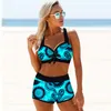 Kobiety Beachwear Swim Bikinis Stroje kąpielowe Kostium kąpielowy Dwa Kawałki Bikini Set Stroje kąpielowe Drukowane Plaża Summer Swimdress Plus Size 220408