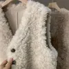 Kamizelki damskie jagnięce futra ciepła kamizelka kobiet 2022 jesień zima jednoczęściowy płaszcz modny i wszechstronny pogrubiony kamizelka Luci22
