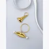 Dangle żyrandol przesadzony nos La Kolczyki dla kobiet Boucle Oreille Femme Gold Color Enings Modna biżuteria 2022 Party E27618874