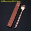 Hourglass Makeup Brushes Powder Foundation Blush highlighters Brush No.1 and 2 Soft Borst Kosmetiska verktyg Metallhandtag