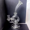ash catchers Hookahs Smoking Accessories Round Hole Thick Glass Bong oil drill Blister Bong full height 8.6 inches