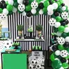 Party Decoration 97 st Soccer Balloon Garland Kit 12Inch Football Printed Balloons med 16ft SRIP för Air Globosparty