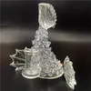 Glass Water Bong Catfish Shape Bongs Rig 14MM Female Joint Hookah Ash Catcher Percolater Bubbler