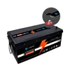 LiFePO4 battery 12V200AH large rubber shell, built-in BMS display, used for golf cart, forklift, inverter, Campervan