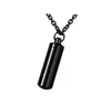 Stainless Steel Holder Cylinder Ashes Urn Pendant Charm Cremation Memorial Necklace Jewelry 3 Colors Y220523