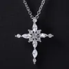 Цепочки нежный цвет ожерелья Cross Cross Cross для женщин Shine Crystal Стильный украшение свадебное обручальное подарки Оптовики Heal22