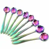 Creativitive Coffee Stoops 8 PCS/Set Vintage Stainless Steel Spoon Flower على شكل شاي ملعقة ملعقة الآيس كريم الحلوى LK001188