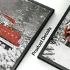 Paintings Christmas Red Car Girft Box Deer Snowflake Wall Art Canvas Painting Nordic Posters And Prints Pictures For Living Room Home