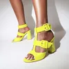 Sandales été sabot haut talon femmes 2022 bouche de poisson 9 CM talons Punk Sandalias femme évider fête Sexy pompes chaussures sandales