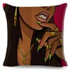 Cushion/Decorative Pillow Fashion Africa Girl Pillowcase Decor Beautiful Black Lady Cushion Cover For Sofa Car Home Polyester Case 45x45cmCu
