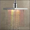 Waterval LED Douchekop Temperatuursensor 7 kleuren Licht Verander vierkant plafond regenval douchekop badkamer accessoires drop levering 202