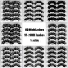 5Pairs/set 8d 15-26mm fluffy false eyelashes curl thick dramatic american styles party reusable faux lashes
