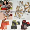 Ghana Style Satin Silk Fabric With Organza Ribbon African Wax Design T200810
