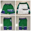 Basketball Shorts Antetokounmpo Team JUST DON Mitchell and Ness With 4 Pocket Zipper Sweatpants Mesh Stitched Retro Short Sport Pants S-2XL