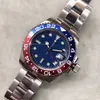 ST9 Klocka Rostfritt Svart Blå Batman Keramik Bezel Lyx Herr Mekanisk Automatisk rörelse GMT Självuppdragande Herr Klockor Armbandsur