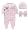 Clothing Sets Baby Kids Baby Maternity Rompers Girls Boys Infant Cotton Clothes 4Pcs Set Hat Shoes Gloves Welcome Newborn Crown Jewelry A