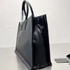 Borsa per la spesa di grande capacità Borsa per donna Rive Gauche Borse a tracolla da spiaggia da viaggio con lettere alla moda in vera pelle