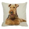 Cushion/Decorative Pillow Airedale Terrier Breed Standard Pattern Linen Case Sofa Square Decorative Cover Animal Cushion 45x45cmCushion/Deco