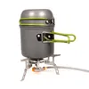 キャンプキッチンアルミ合金鍋鍋屋外キャンプ調理器具用品調理器具のためのテーブルウェアのための鍋料理セット1-2人