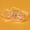 6.5x6.5CM Clear Plastic Square Flip Box Polypropylene Rectangle Mini Storage Containers Box Home Storage Organize Tools MJ0597