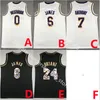 2022 Diamant 75e Anniversaire Basketball Jaune 6 Maillots James Violet New City 0 Westbrook Carmelo 7 Maillot Anthony 3 Davis Cousu Blanc Taille S-2XL